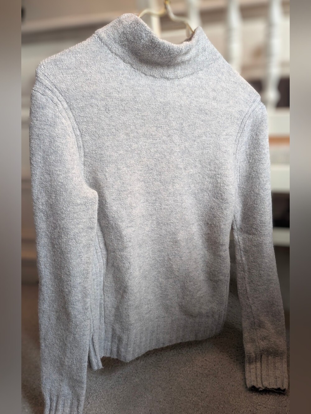 J.Crew Point Sur Mock Neck Alpaca Merino Wool Blend Sweater in heather grey (XS)
